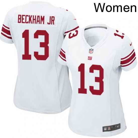 Womens Nike New York Giants 13 Odell Beckham Jr Game White NFL Jersey